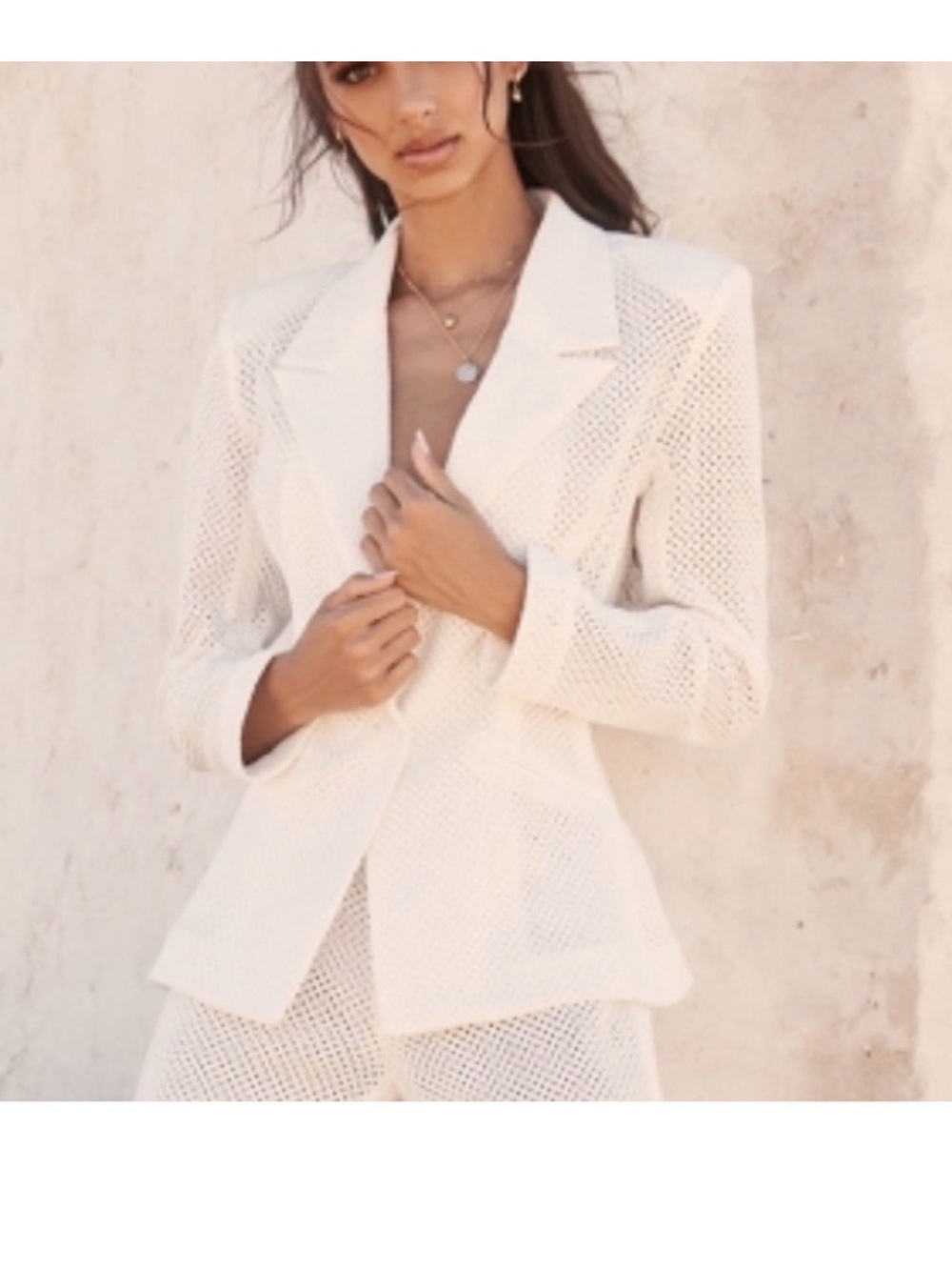 Sold Out House of CB Eyelet White Blazer XS Bridal Archive Linen - Picture 5 of 13